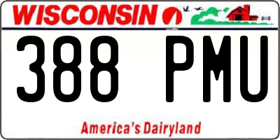 WI license plate 388PMU
