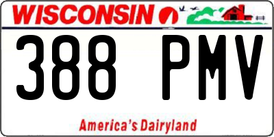 WI license plate 388PMV