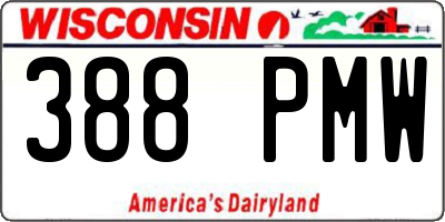 WI license plate 388PMW