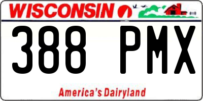 WI license plate 388PMX