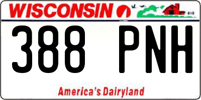 WI license plate 388PNH