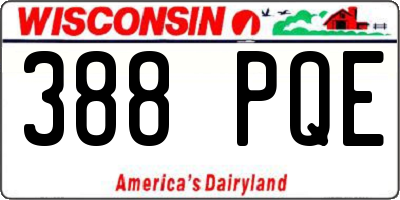WI license plate 388PQE