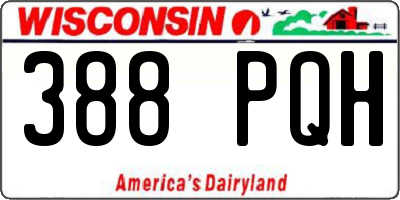 WI license plate 388PQH