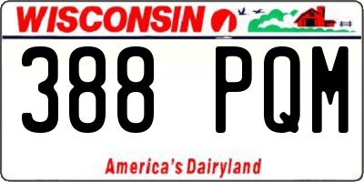 WI license plate 388PQM