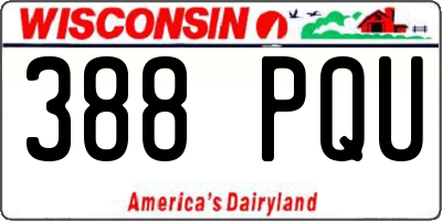 WI license plate 388PQU