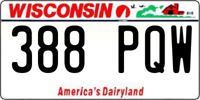 WI license plate 388PQW