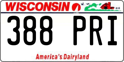 WI license plate 388PRI
