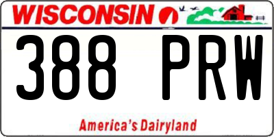 WI license plate 388PRW