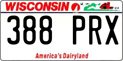 WI license plate 388PRX
