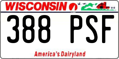 WI license plate 388PSF