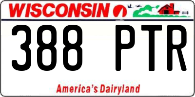 WI license plate 388PTR