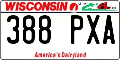 WI license plate 388PXA