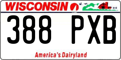 WI license plate 388PXB