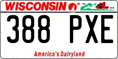 WI license plate 388PXE