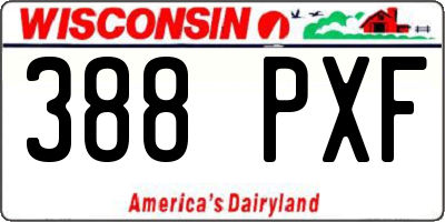 WI license plate 388PXF
