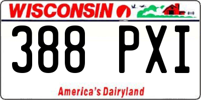 WI license plate 388PXI