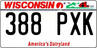WI license plate 388PXK