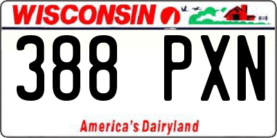 WI license plate 388PXN