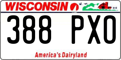 WI license plate 388PXO