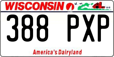 WI license plate 388PXP