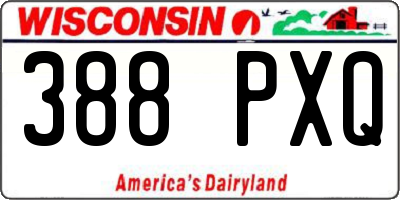 WI license plate 388PXQ