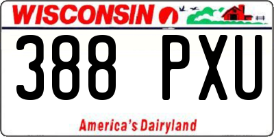 WI license plate 388PXU