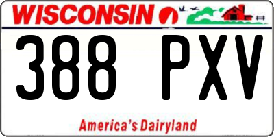 WI license plate 388PXV