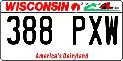 WI license plate 388PXW