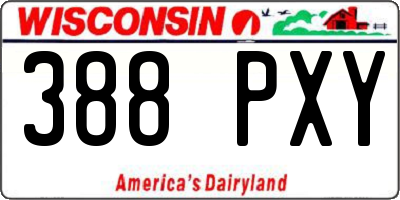 WI license plate 388PXY