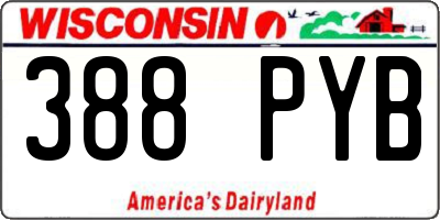 WI license plate 388PYB