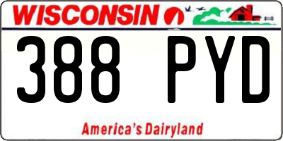 WI license plate 388PYD