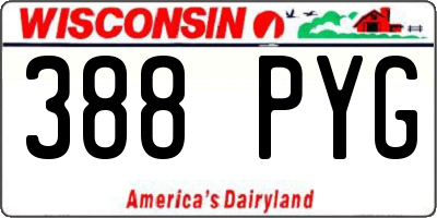 WI license plate 388PYG