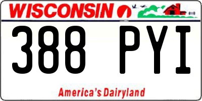 WI license plate 388PYI