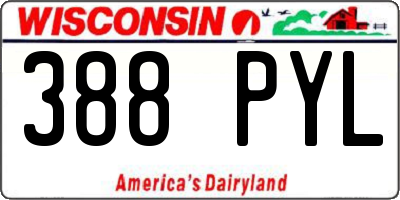 WI license plate 388PYL