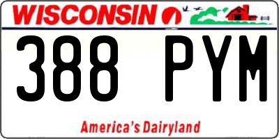 WI license plate 388PYM