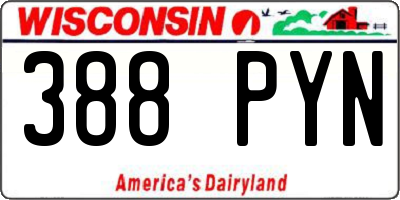 WI license plate 388PYN