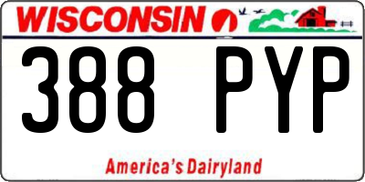 WI license plate 388PYP