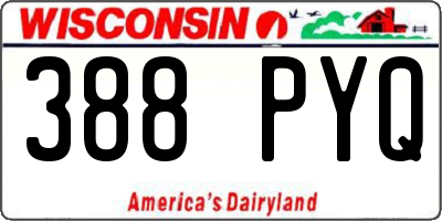 WI license plate 388PYQ