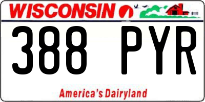 WI license plate 388PYR