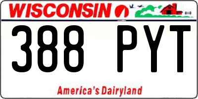 WI license plate 388PYT
