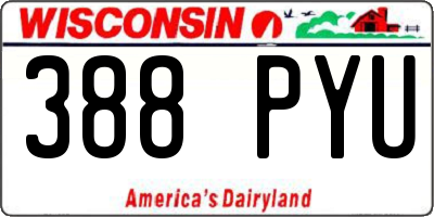 WI license plate 388PYU