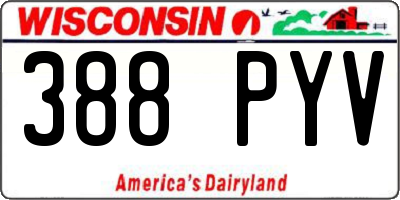 WI license plate 388PYV
