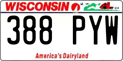 WI license plate 388PYW