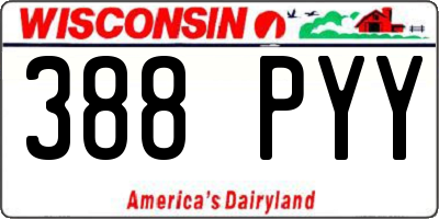 WI license plate 388PYY