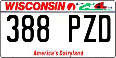 WI license plate 388PZD