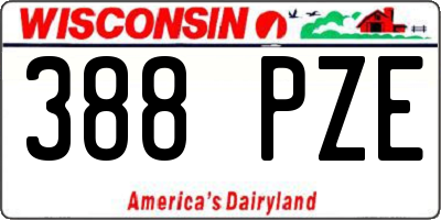 WI license plate 388PZE