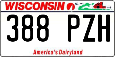 WI license plate 388PZH
