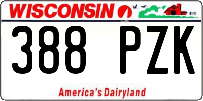 WI license plate 388PZK