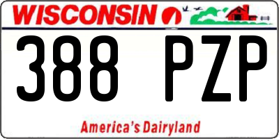 WI license plate 388PZP