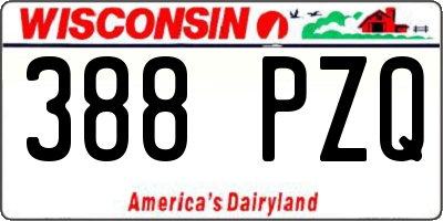 WI license plate 388PZQ